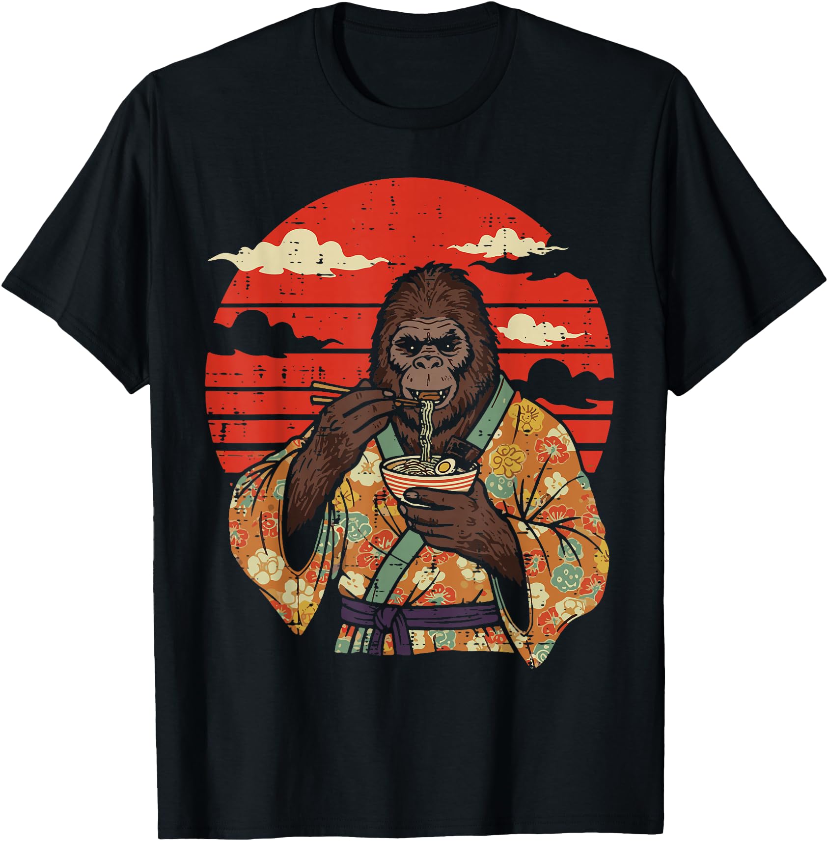 Handcrafted Bigfoot Kimono Ramen Hoodie - Casual Everyday Wear for Adults - T-Shirt, Sweatshirt, Hoodie