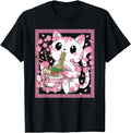 Kawaii Cat Ramen Anime Japanese Cherry Hoodie - Streetwear Style Men Women - T-Shirt, Sweatshirt, Hoodie