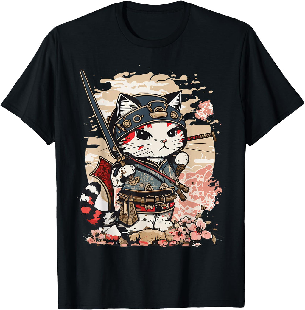 Japanese Art Cat Ninja Ukiyo E Sweatshirt - Custom Art Print for Adults - T-Shirt, Sweatshirt, Hoodie
