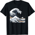 Mens Tees Japanese Wave Art T-Shirt - Casual Everyday Wear for Adults - T-Shirt, Sweatshirt, Hoodie