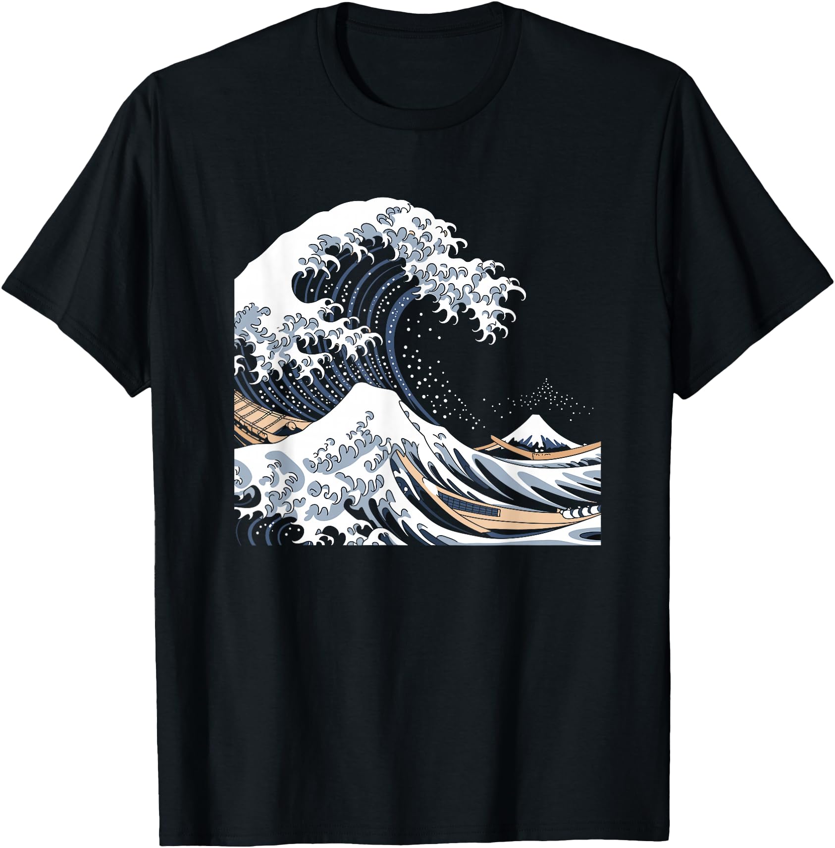 Mens Tees Japanese Wave Art T-Shirt - Casual Everyday Wear for Adults - T-Shirt, Sweatshirt, Hoodie