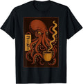 Authentic Octopus Drinking Coffee T-Shirt - Custom Art Print Men Women - T-Shirt, Sweatshirt, Hoodie