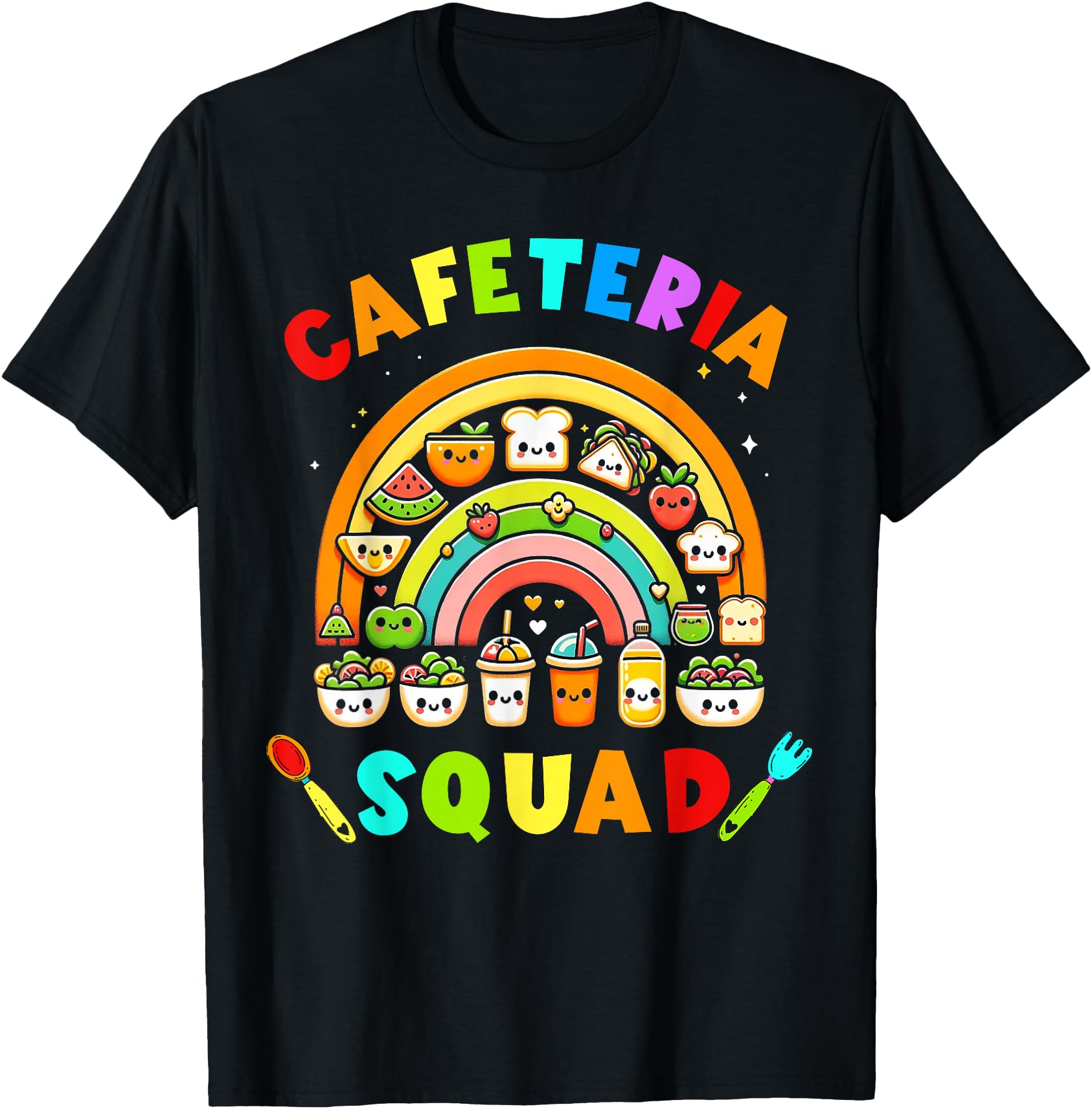 Lunch Lady Crew Food Service Rainbow T-Shirt - Custom Art Print Men Women - T-Shirt, Sweatshirt, Hoodie