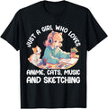 Just Who Loves Anime Cats Music And T-Shirt - Unique Graphic Men Women - T-Shirt, Sweatshirt, Hoodie