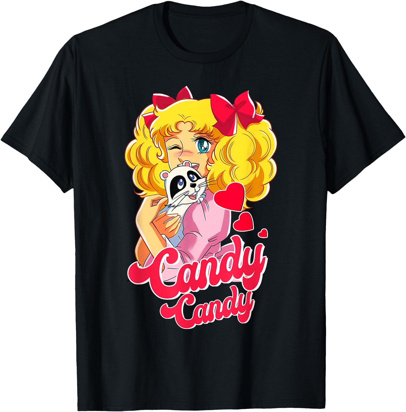 Handcrafted Candy Raccoon Cartoon T-Shirt - Aesthetic Graphic Men Women - T-Shirt, Sweatshirt, Hoodie