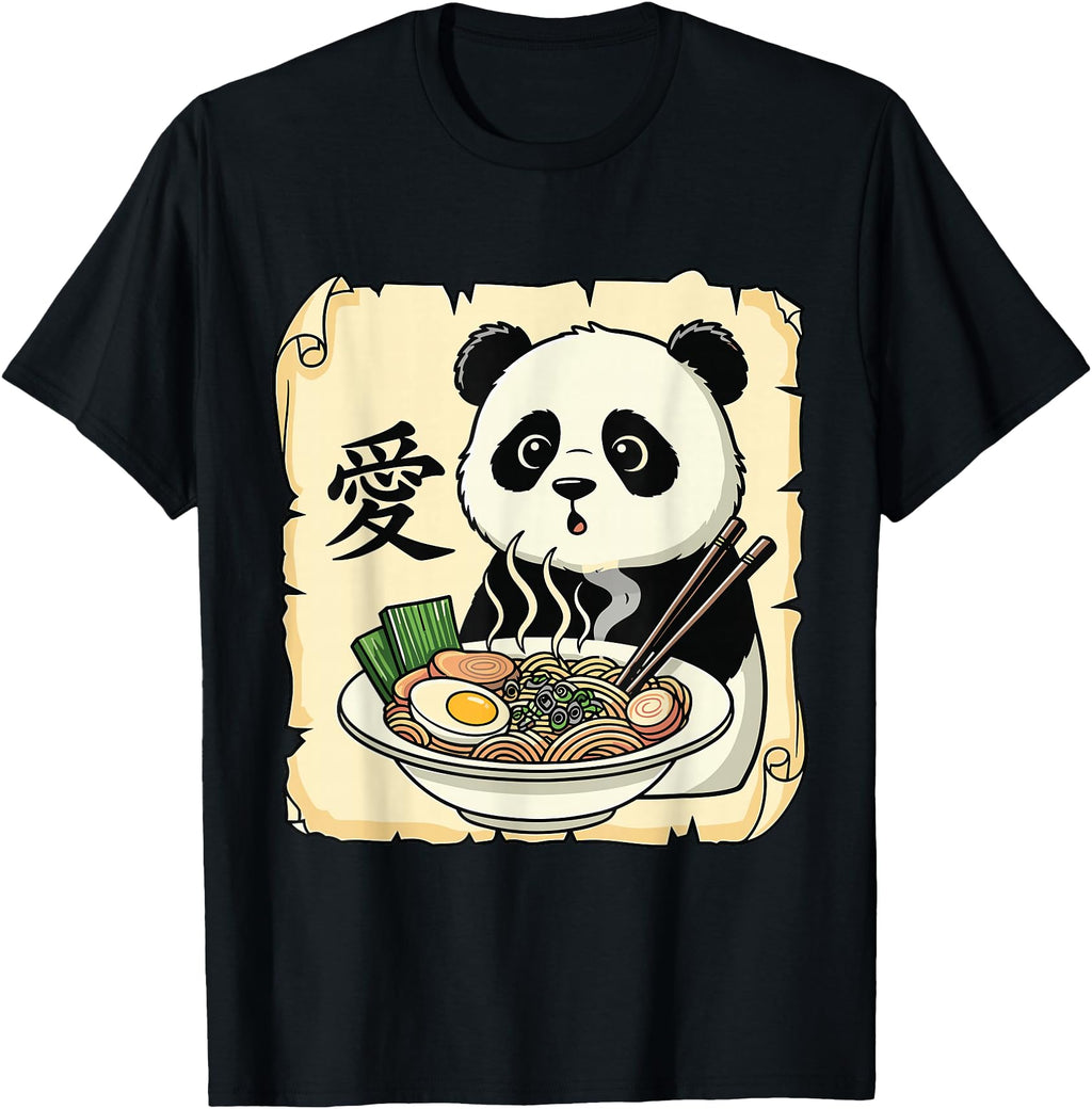 Authentic Panda Ramen Kawaii Anime Sweatshirt - Minimalist Print Men Women - T-Shirt, Sweatshirt, Hoodie