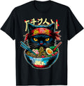 Cat Ramen Noodle Japanese Anime Hoodie - Casual Everyday Wear Unisex - T-Shirt, Sweatshirt, Hoodie