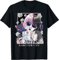 Authentic Goth Anime Gothic Black Aesthetic Hoodie - Graphic Print Unisex - T-Shirt, Sweatshirt, Hoodie