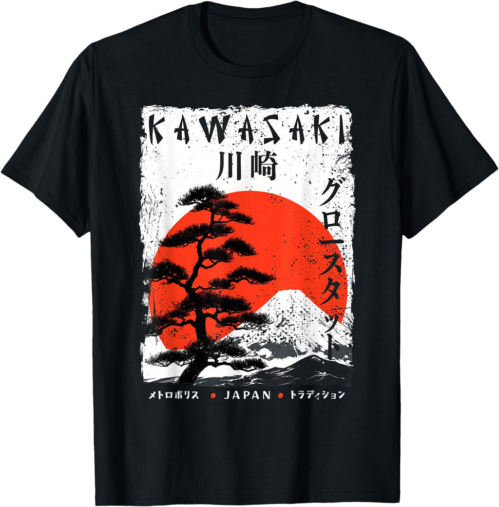 Handcrafted Kawasaki City Japanese Ukiyoe Hoodie - Graphic Print Men Women - T-Shirt, Sweatshirt, Hoodie