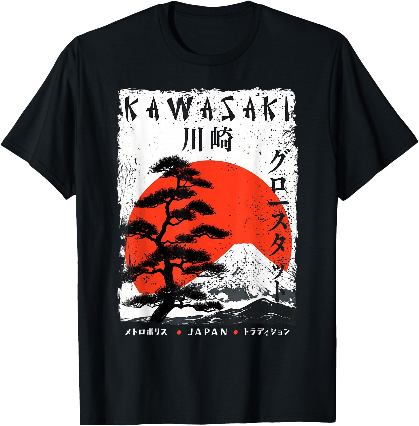 Handcrafted Kawasaki City Japanese Ukiyoe Hoodie - Graphic Print Men Women - T-Shirt, Sweatshirt, Hoodie