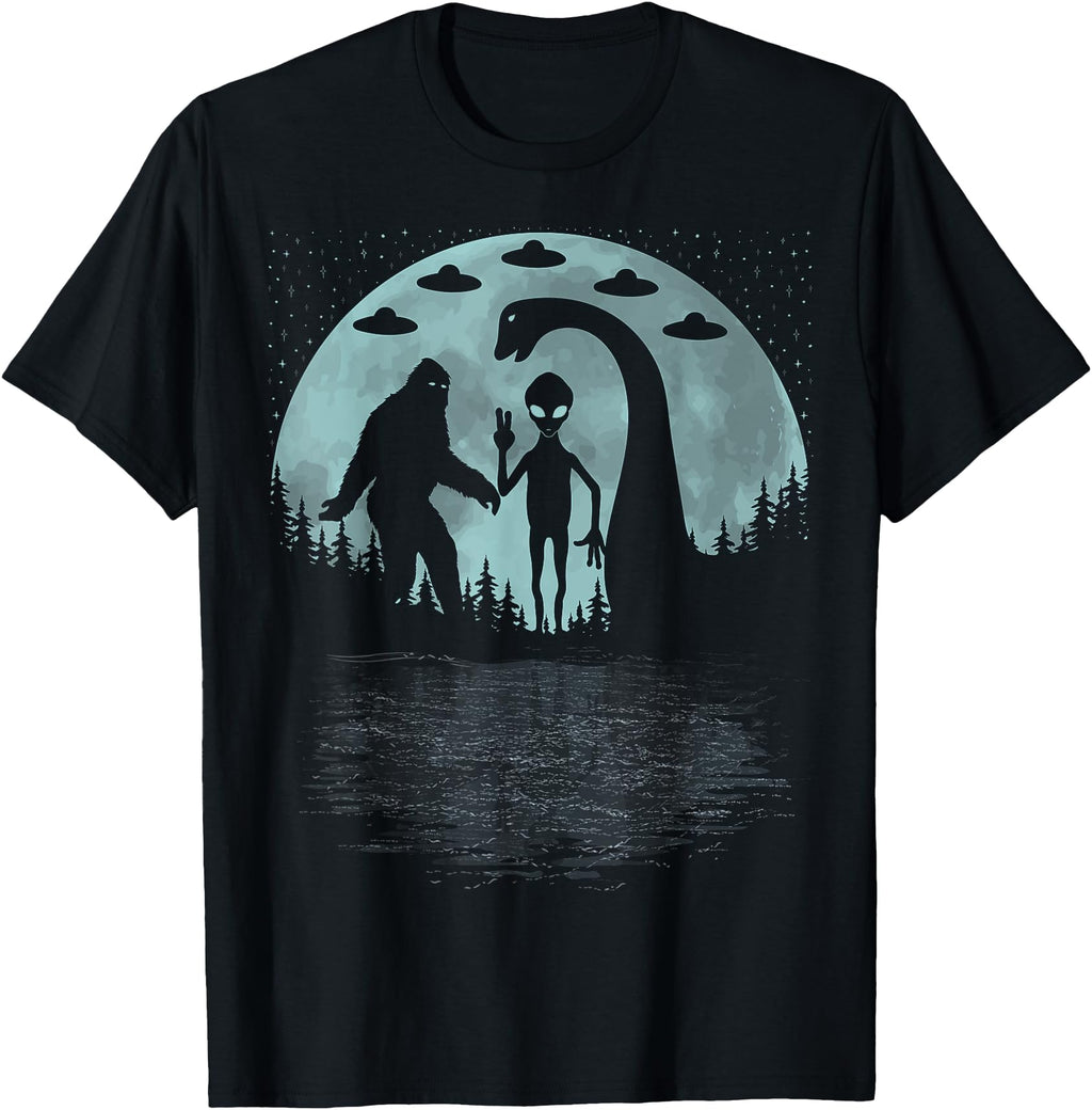 Authentic Bigfoot Loch Ness Monster T-Shirt - Novelty Apparel Unisex - T-Shirt, Sweatshirt, Hoodie