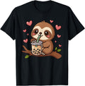 Sloth Boba Tea Bubble Tea Anime Kawaii Hoodie - Graphic Print Men Women - T-Shirt, Sweatshirt, Hoodie