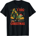 Exclusive I Dig Excavator Holiday Meme Sweatshirt - Minimalist Print Unisex - T-Shirt, Sweatshirt, Hoodie