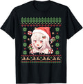 Original Anime Santa Hat Ugly Anime T-Shirt - Unique Graphic for Adults - T-Shirt, Sweatshirt, Hoodie