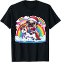 Exclusive Pug Riding Unicorn Dog Rainbow Hoodie - Minimalist Print Unisex - T-Shirt, Sweatshirt, Hoodie