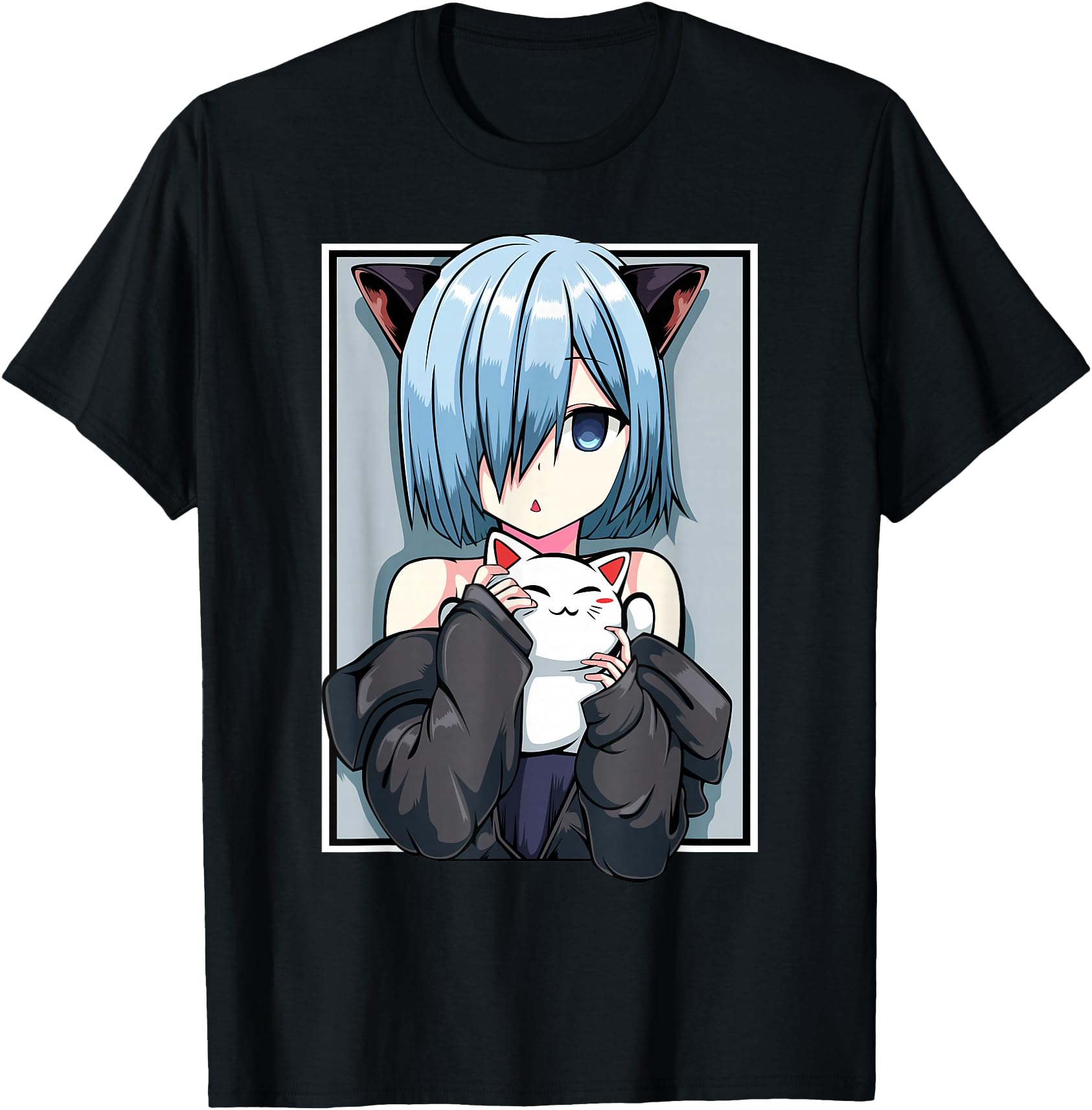 Authentic Anime Neko Catgirl Pastel Sweatshirt - Unique Graphic for Adults - T-Shirt, Sweatshirt, Hoodie