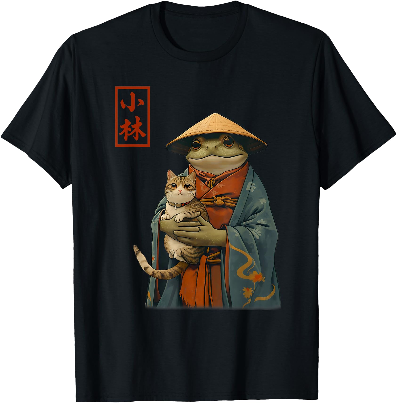 Japanese Woodblock Art Frog Is Holding Hoodie - Unique Graphic for Adults - T-Shirt, Sweatshirt, Hoodie