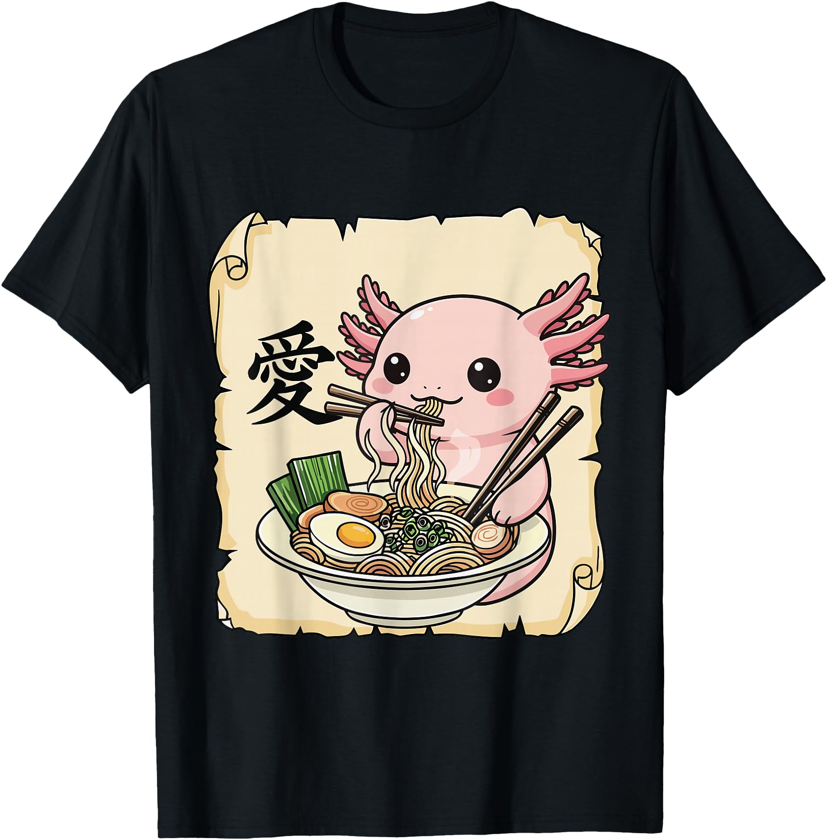 Axolotl Ramen Kawaii Anime Japanese T-Shirt - Unique Graphic Unisex - T-Shirt, Sweatshirt, Hoodie