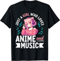 Just Who Loves Anime And Music Japanese T-Shirt - Custom Art Print Unisex - T-Shirt, Sweatshirt, Hoodie