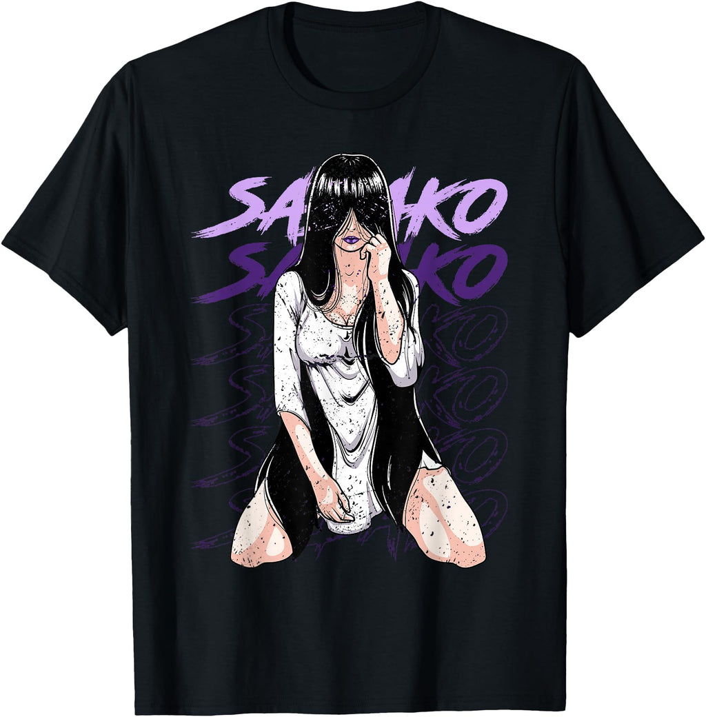Exclusive Dark Hair Goth Creepy Anime T-Shirt - Novelty Apparel for Adults - T-Shirt, Sweatshirt, Hoodie