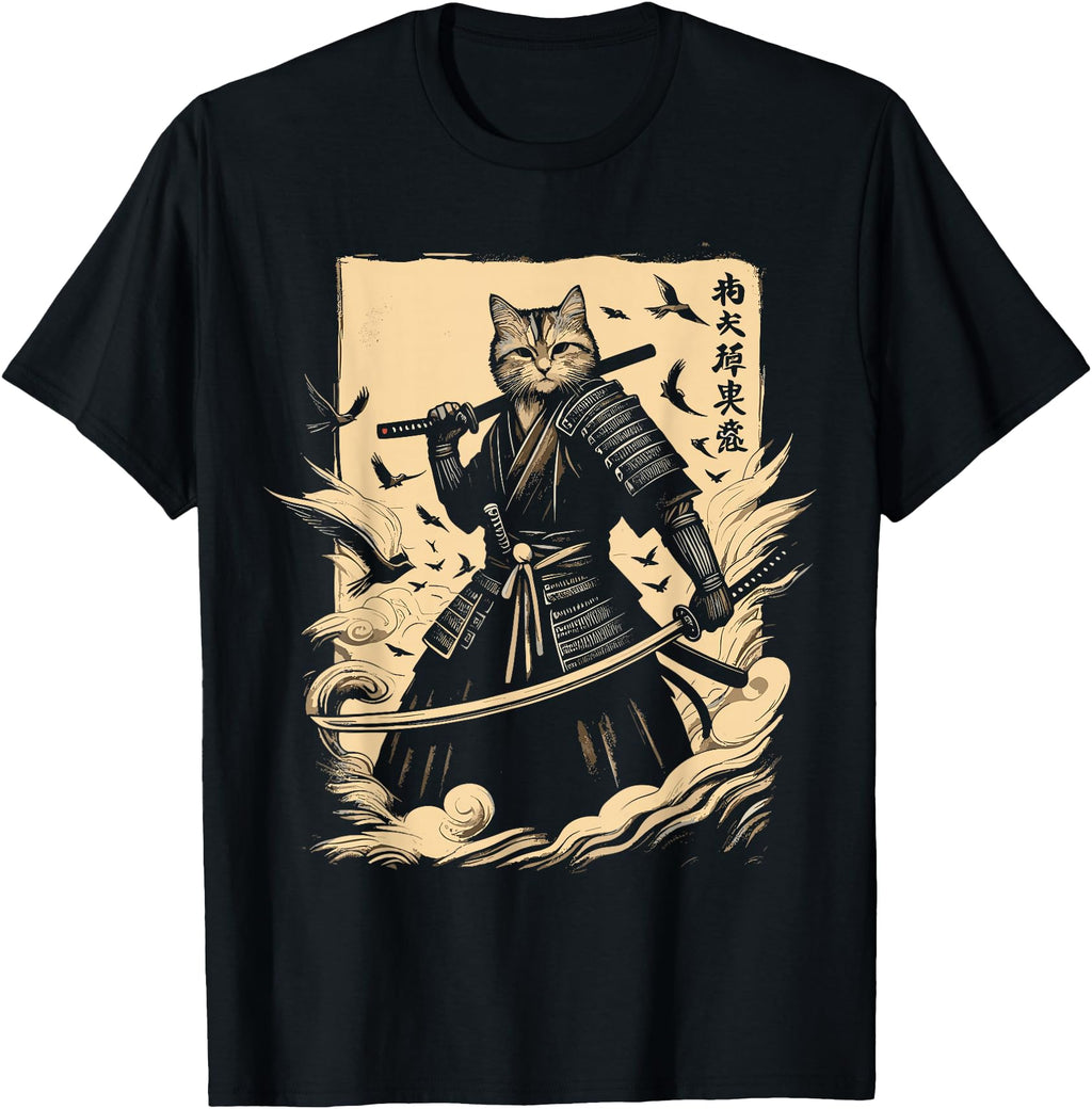 Exclusive Samurai Cat Japanese Art Sweatshirt - Aesthetic Graphic Unisex - T-Shirt, Sweatshirt, Hoodie