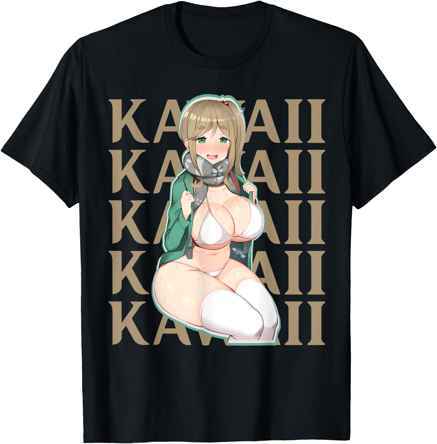 Handcrafted Anime Lewd Waifu Kawaii T-Shirt - Custom Art Print Men Women - T-Shirt, Sweatshirt, Hoodie