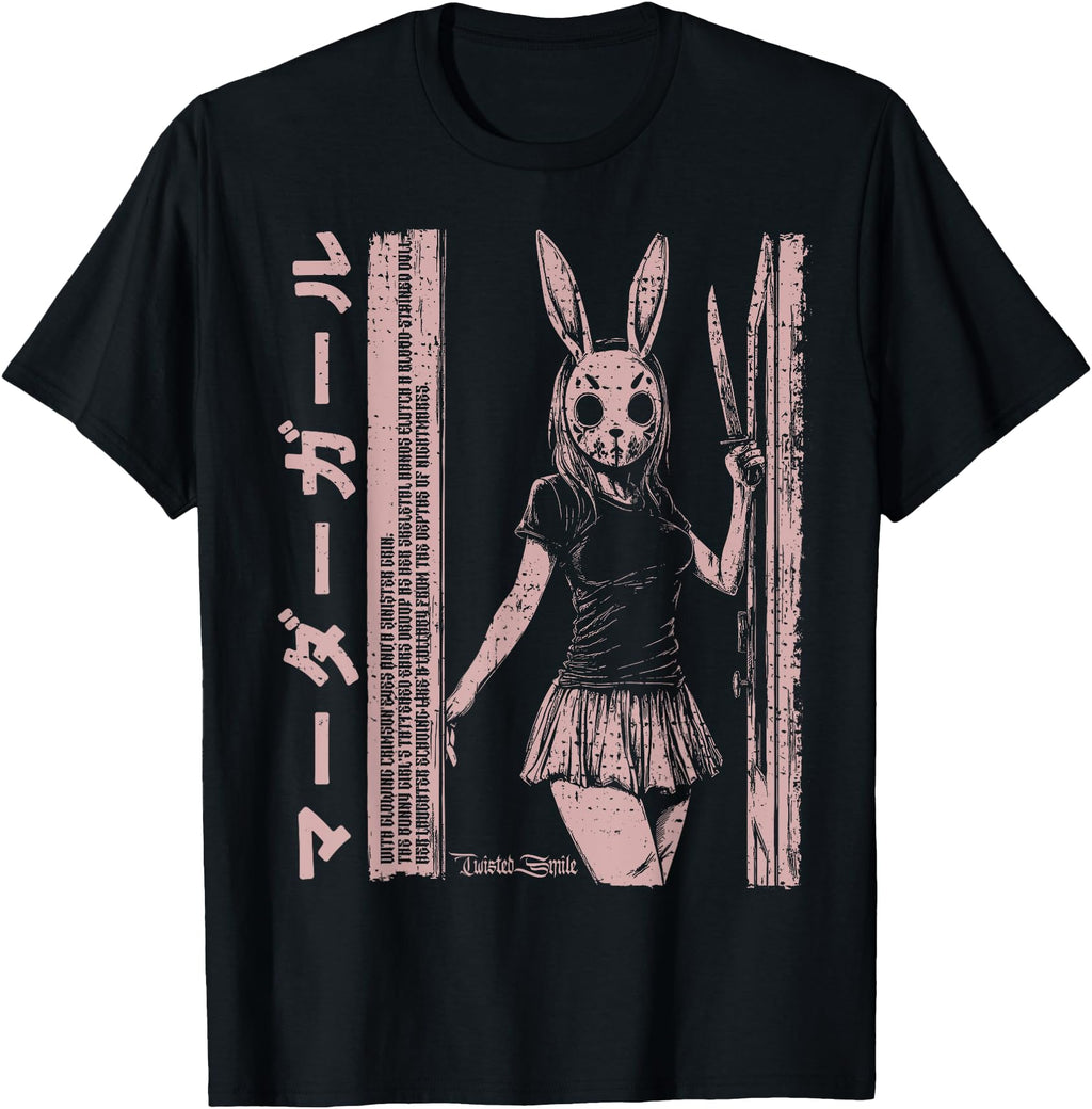 Anime Horror Bunny Aesthetic Soft Grunge T-Shirt - Unique Graphic Unisex - T-Shirt, Sweatshirt, Hoodie