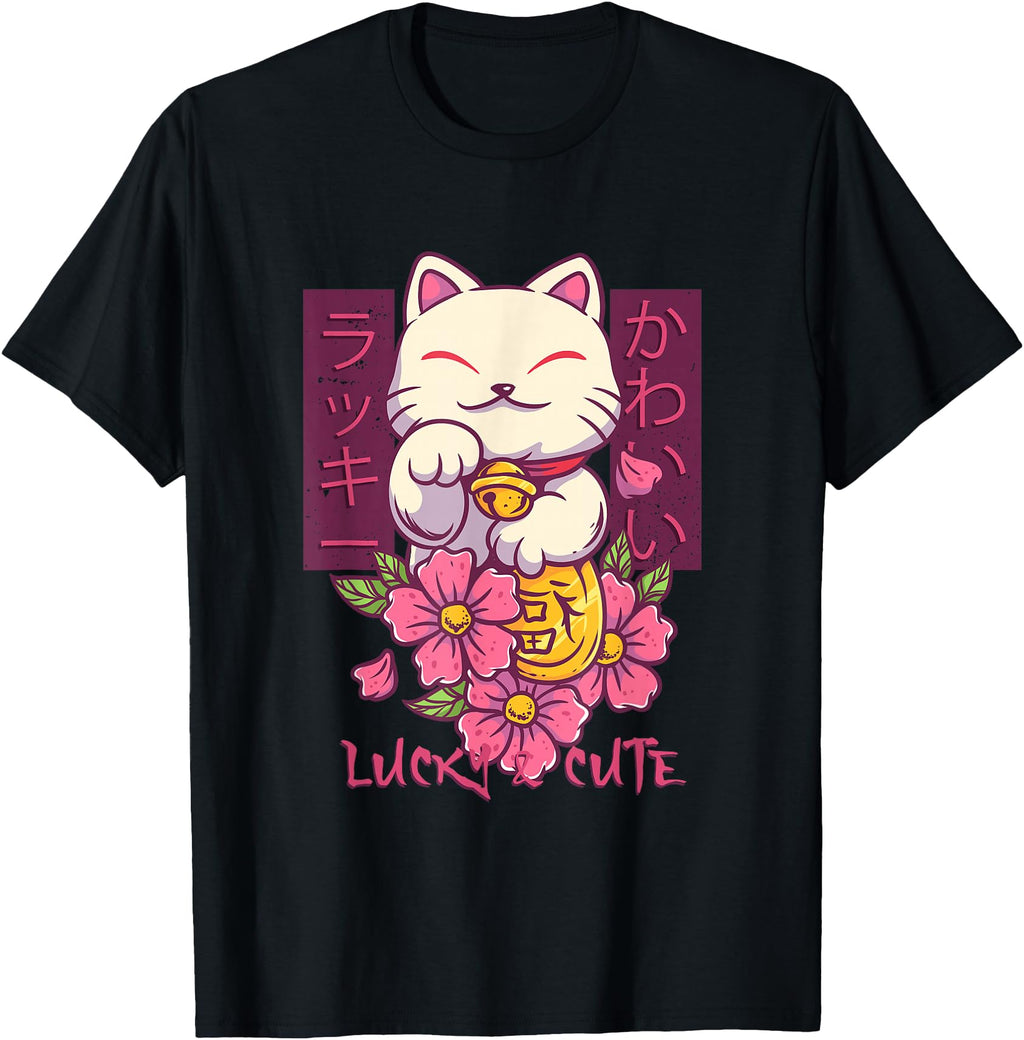 Lucky And Japanese Lucky Cat Hoodie - Casual Everyday Wear for Adults - T-Shirt, Sweatshirt, Hoodie