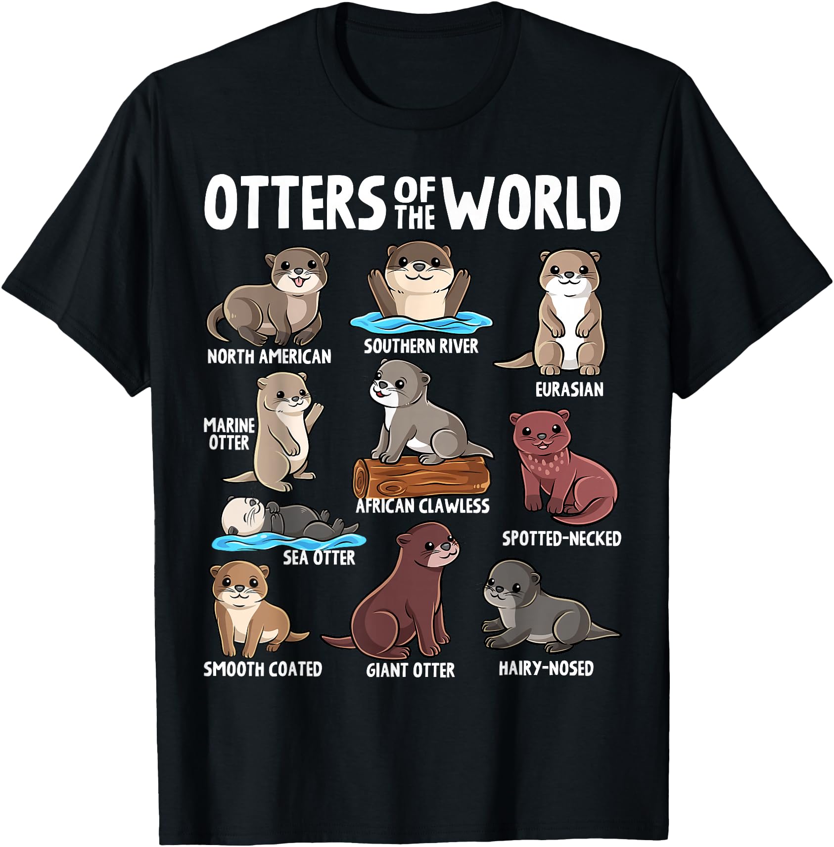 Otters World Sea Animal Chibi Otter Hoodie - Novelty Apparel Men Women - T-Shirt, Sweatshirt, Hoodie