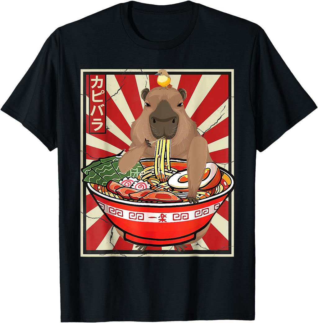 Exclusive Kawaii Bird Capybara Eating Hoodie - Streetwear Style Men Women - T-Shirt, Sweatshirt, Hoodie