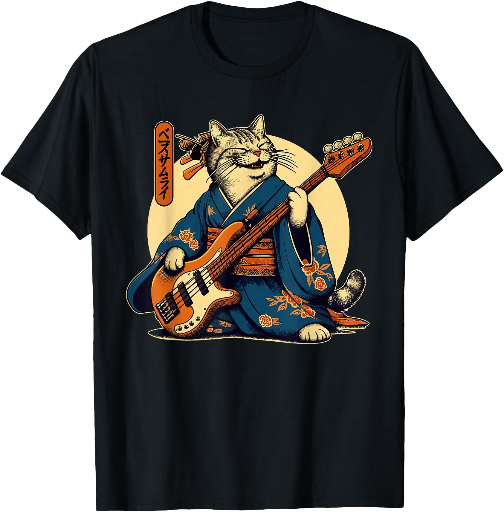 Handcrafted Japanese Samurai Cat T-Shirt - Aesthetic Graphic Unisex - T-Shirt, Sweatshirt, Hoodie