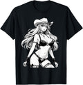 Handcrafted Sexy Waifu Anime Cowgirl T-Shirt - Streetwear Style Unisex - T-Shirt, Sweatshirt, Hoodie