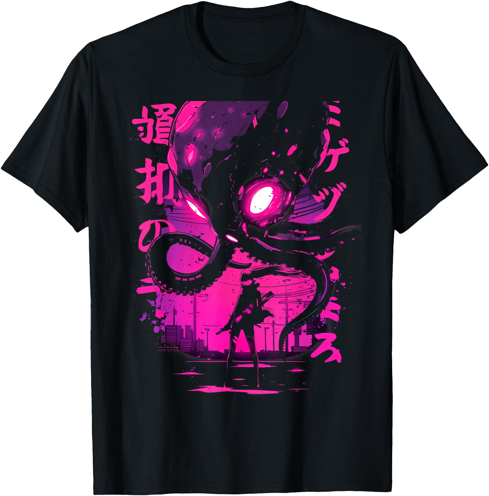 Cyberpunk Anime Kaiju Octopus T-Shirt - Casual Everyday Wear for Adults - T-Shirt, Sweatshirt, Hoodie