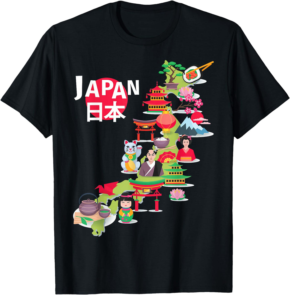 Original Japanese Flag Travel Map Hoodie - Minimalist Print Unisex - T-Shirt, Sweatshirt, Hoodie