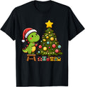 Exclusive T Rex Dinosaur Decorating Tree T-Shirt - Graphic Print Men Women - T-Shirt, Sweatshirt, Hoodie