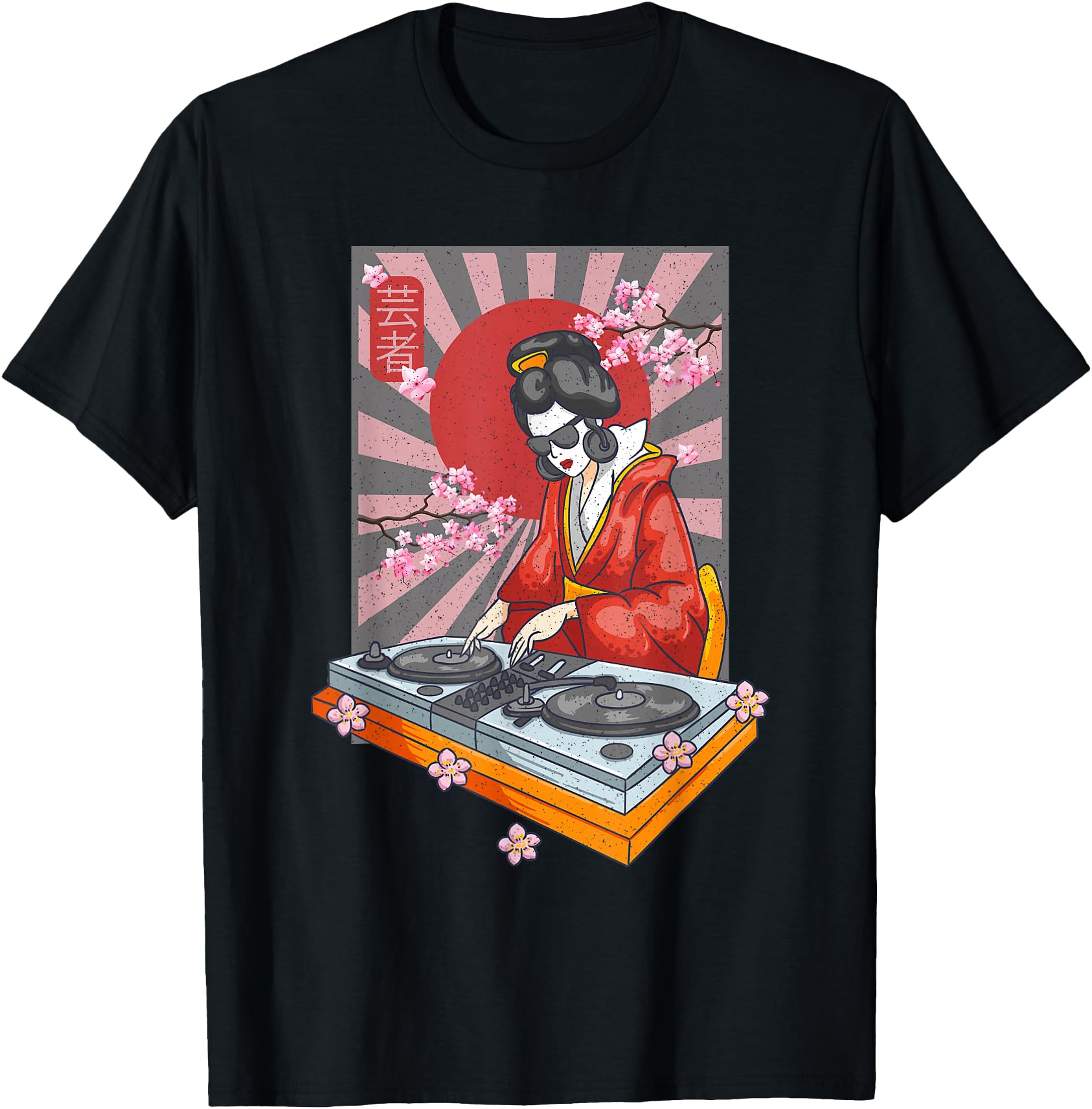 Geisha Turntable Traditional T-Shirt - Casual Everyday Wear Men Women - T-Shirt, Sweatshirt, Hoodie