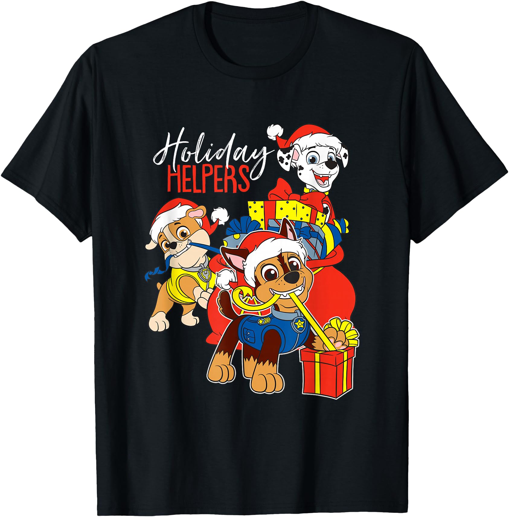 Paw Patrol Holiday Helpers Rare Hoodie - Fun Novelty Design Men Women - T-Shirt, Sweatshirt, Hoodie