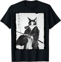 Original Cat Samurai Warrior Ukiyo E Art Hoodie - Graphic Print Unisex - T-Shirt, Sweatshirt, Hoodie