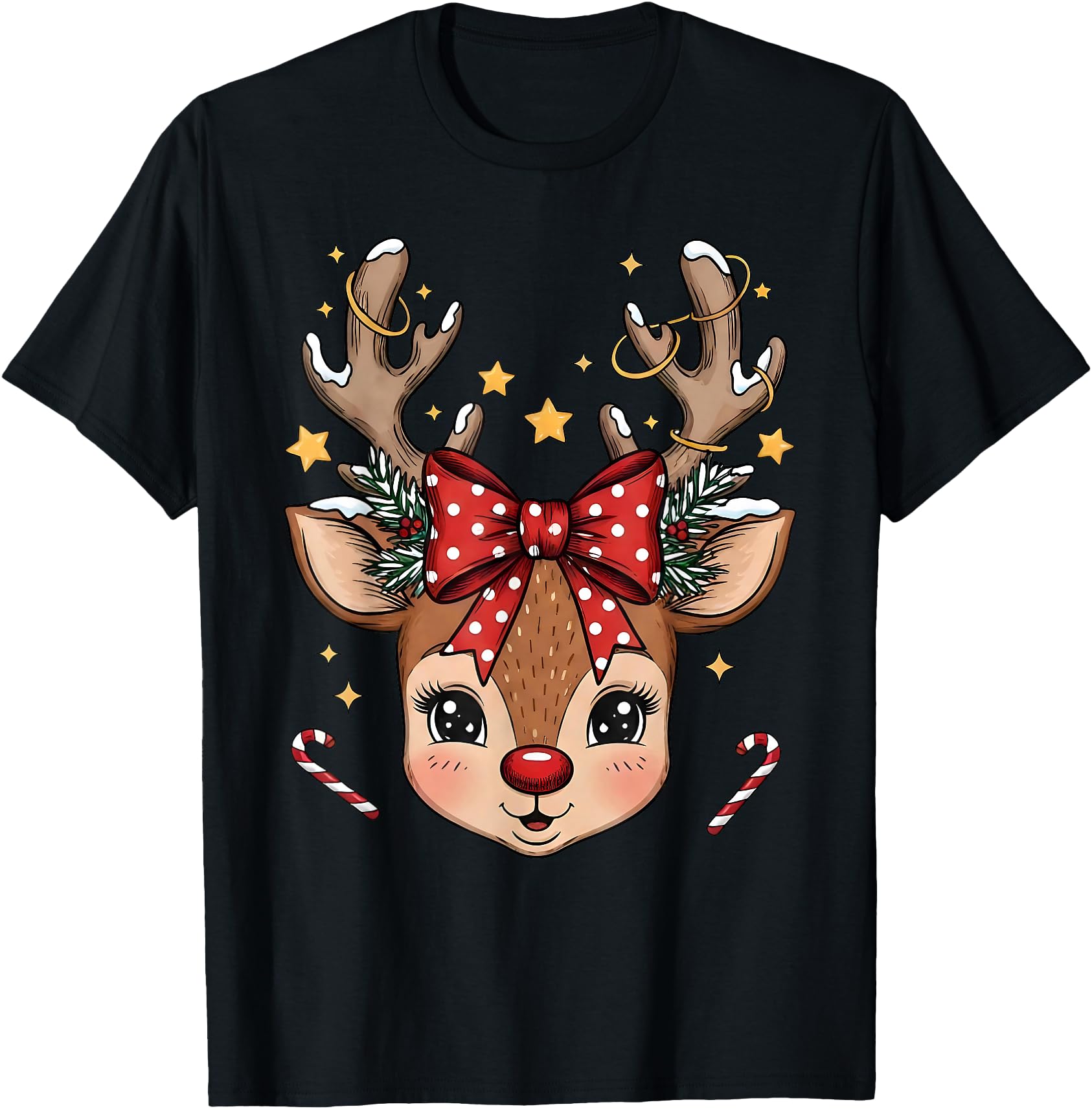 Original Reindeer Rudolph Merry Holiday Hoodie - Minimalist Print Unisex - T-Shirt, Sweatshirt, Hoodie