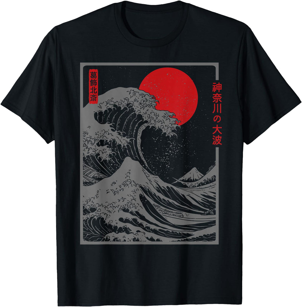Authentic Great Wave Kanagawa Artwork T-Shirt - Trendy Graphic for Adults - T-Shirt, Sweatshirt, Hoodie