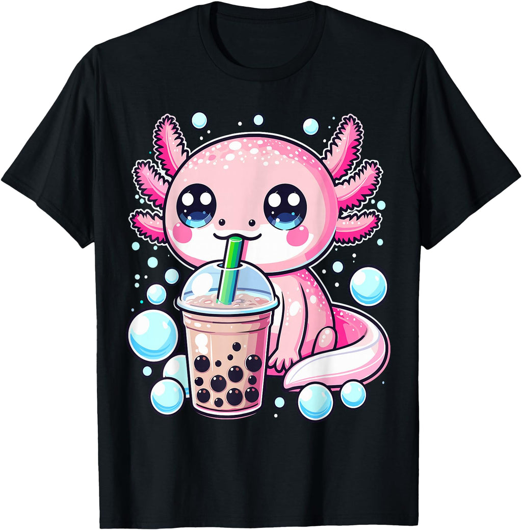 Exclusive Axolotls Bubble Boba Tea Sweatshirt - Graphic Print for Adults - T-Shirt, Sweatshirt, Hoodie