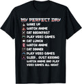 Handcrafted Anime Gamer My Day Watch T-Shirt - Minimalist Print for Adults - T-Shirt, Sweatshirt, Hoodie