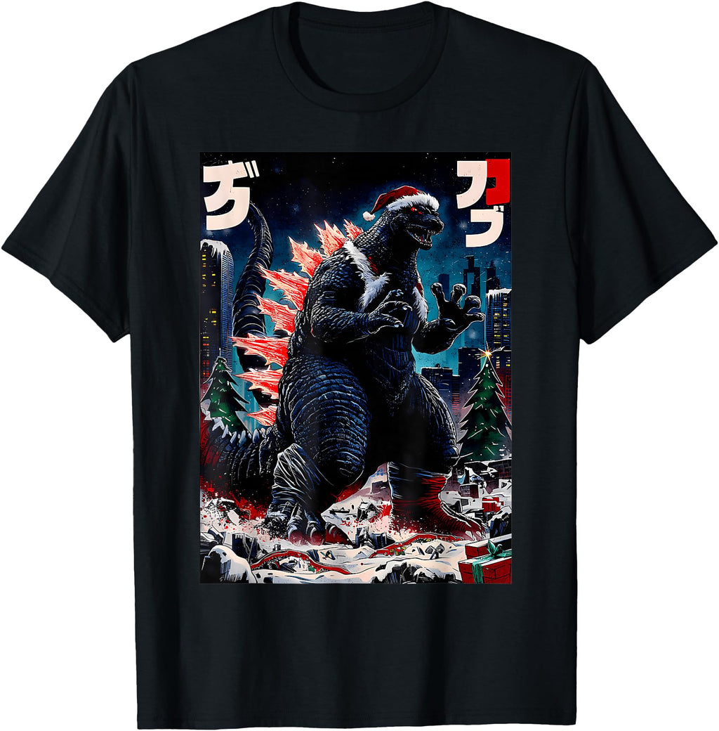 Exclusive Santazilla Japanese Monster Hoodie - Minimalist Print Men Women - T-Shirt, Sweatshirt, Hoodie