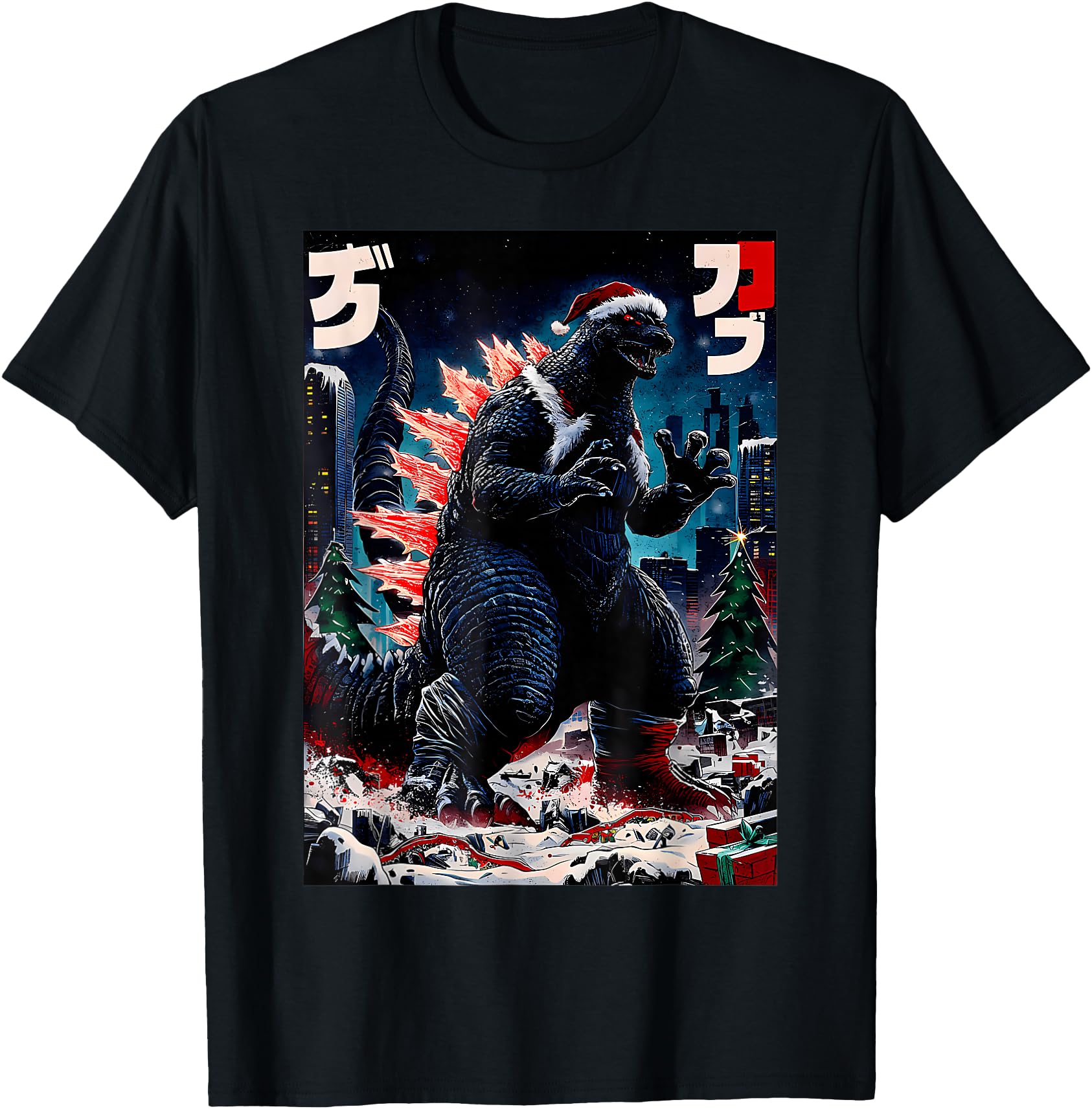 Exclusive Santazilla Japanese Monster Hoodie - Minimalist Print Men Women - T-Shirt, Sweatshirt, Hoodie