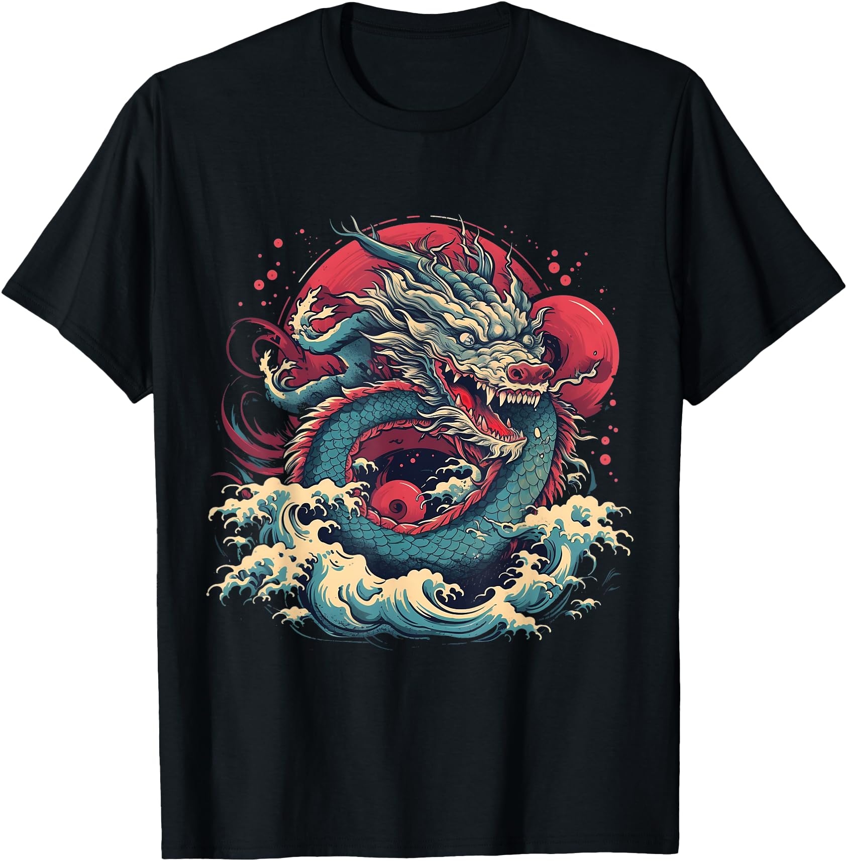 Dragon Kanagawa Traditional Chinese T-Shirt - Custom Art Print for Adults - T-Shirt, Sweatshirt, Hoodie
