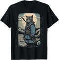 Authentic Samurai Cat Japanese Ninja Art T-Shirt - Streetwear Style Unisex - T-Shirt, Sweatshirt, Hoodie