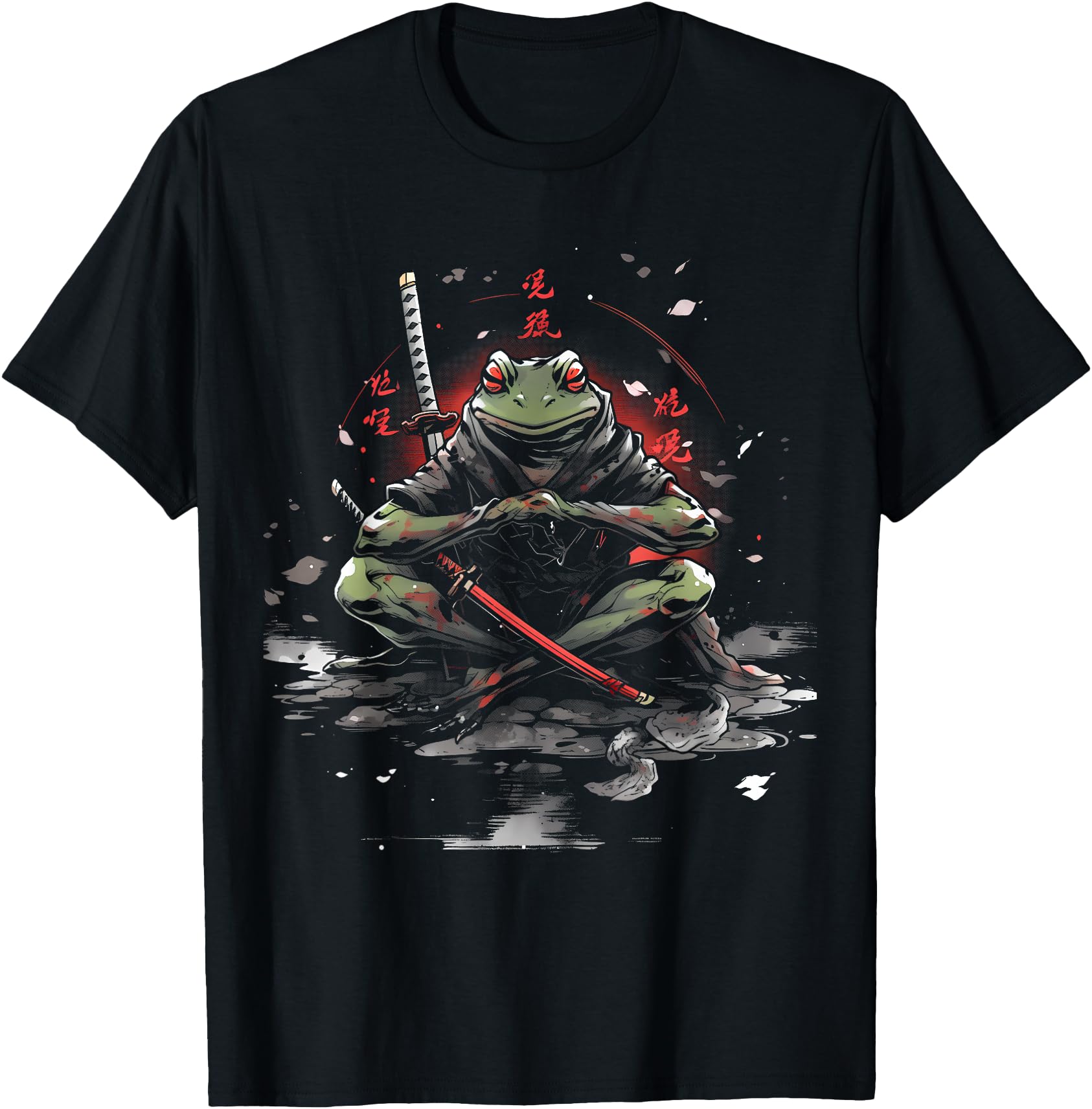 Handcrafted Samurai Frog Japanese T-Shirt - Fun Novelty Design for Adults - T-Shirt, Sweatshirt, Hoodie