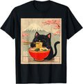 Cat Eating Ramen Anime Shirts Anime Cat T-Shirt - Custom Art Print Unisex - T-Shirt, Sweatshirt, Hoodie