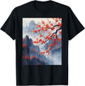 Cherry Blossom Woodblock Japanese T-Shirt - Custom Art Print for Adults - T-Shirt, Sweatshirt, Hoodie