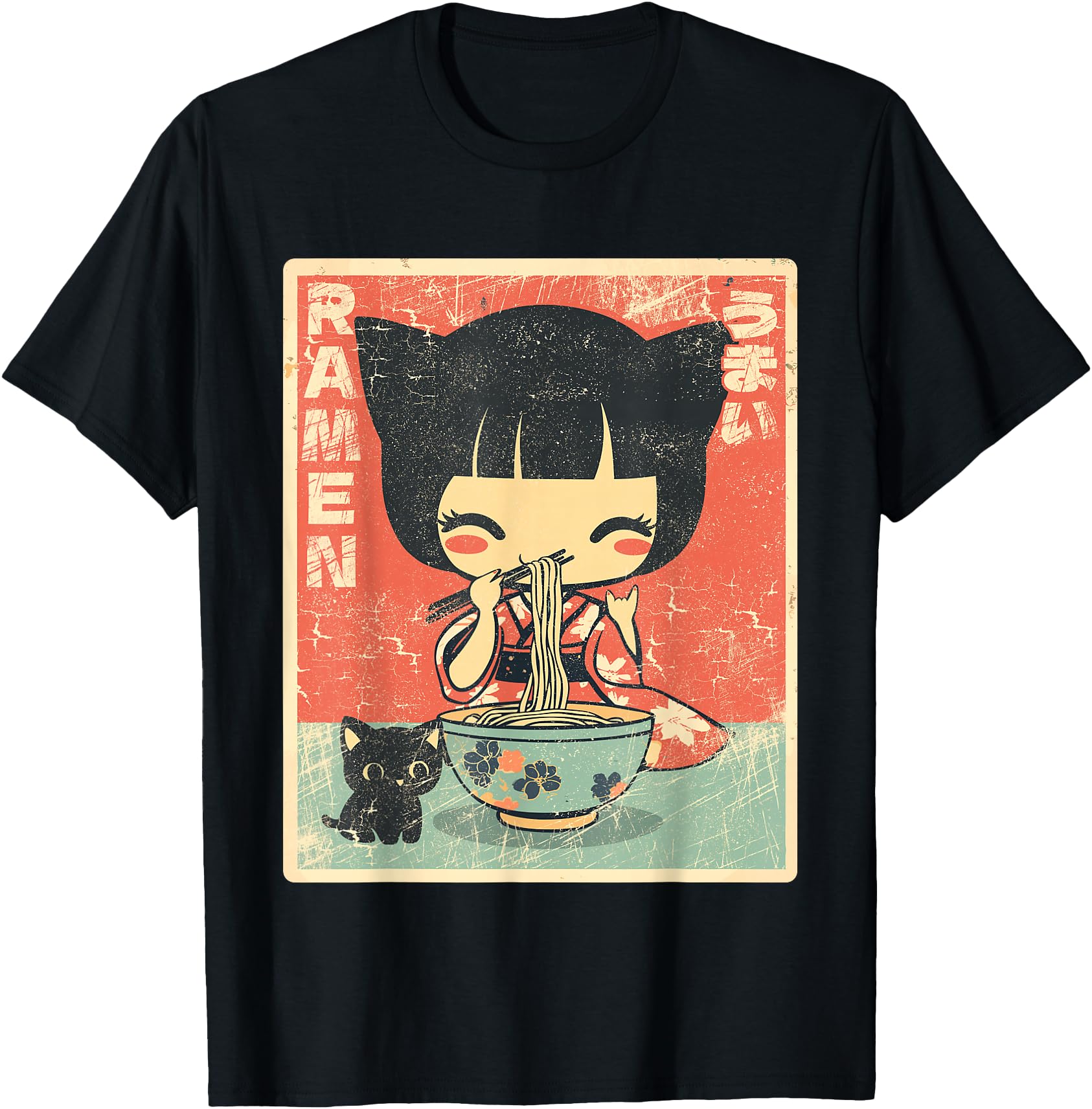 Exclusive Japanese Kawaii Chibi Cat T-Shirt - Fun Novelty Design Unisex - T-Shirt, Sweatshirt, Hoodie